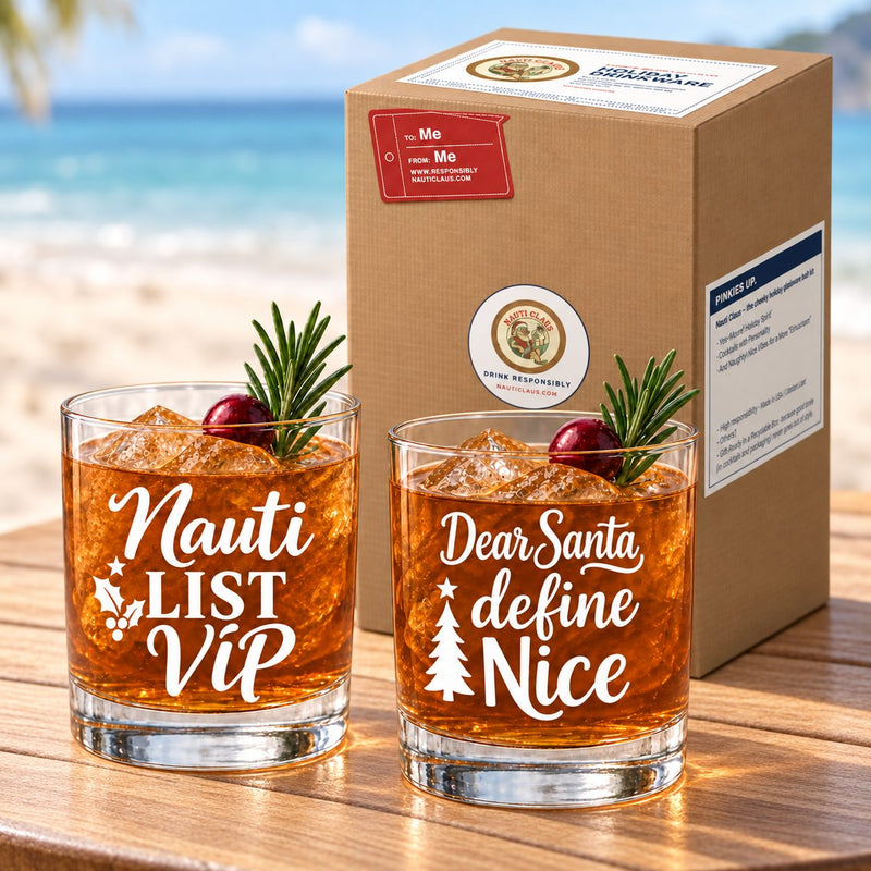 Nauti Girls 2-pack gift set: A-Lister and The Angel rocks glasses with kraft gift box