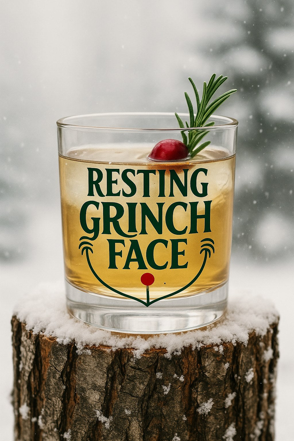 Nauti Claus The Giver 10 oz rocks glass printed with The Giver holiday design